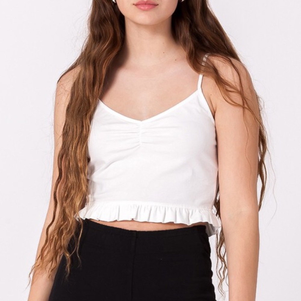 ❗️Two Left ❗️NWT White Crop Cami Tank
